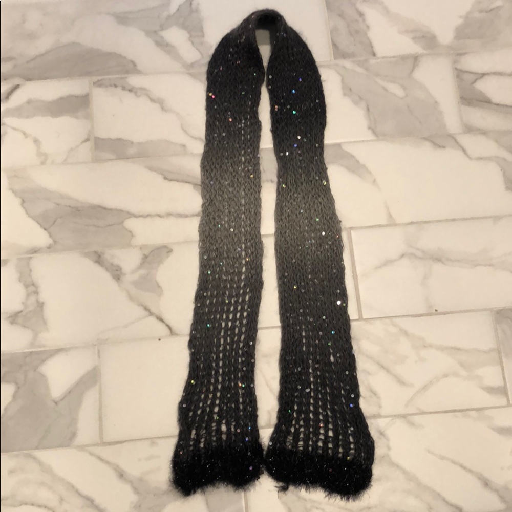Fuzzy knit scarf with sparkles